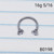 16g Silver Stainless CZ 5/16 Horseshoe Ring B0198