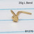 20g Gold Playboy Bunny 1/4 L-Bend Nose Stud Ring B1270