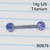 14g Titanium Blue Glitter 5/8 Barbell Tongue Nipple Ring