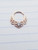 16g Rose Gold CZ Lotus Flower Bend 3/8 Hoop Ring B1834
