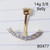 14g Gold CZ Curved Line Belly Ring