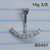 14g Silver CZ Curved 3/8 Belly Ring B0451