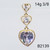 14g Gold CZ Heart Top Dangle Belly Ring