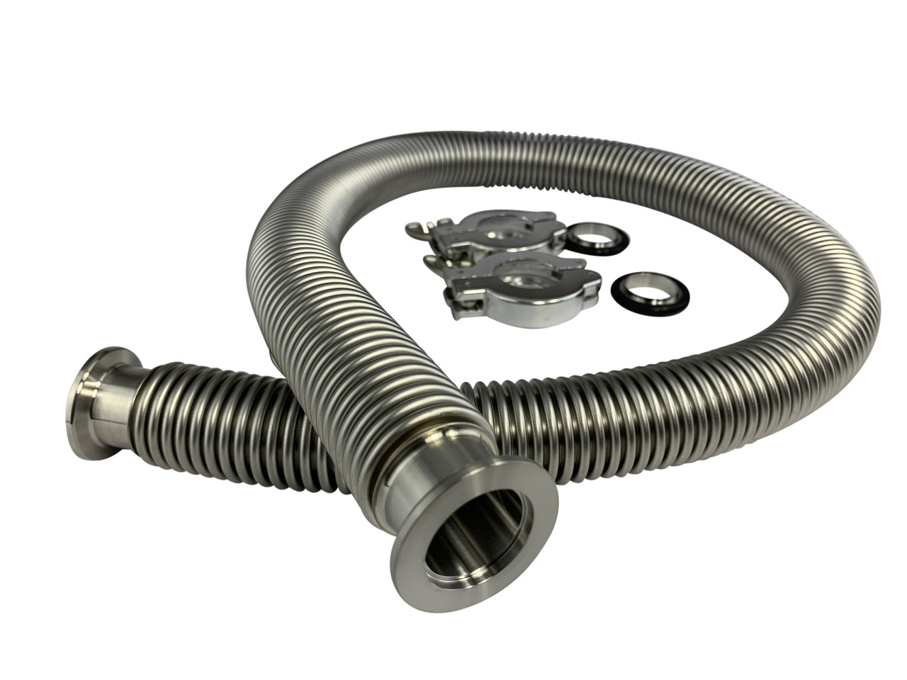 40" Thin-walled Stainless Bellow Vacuum Hose with NW25 Fittings Image 1