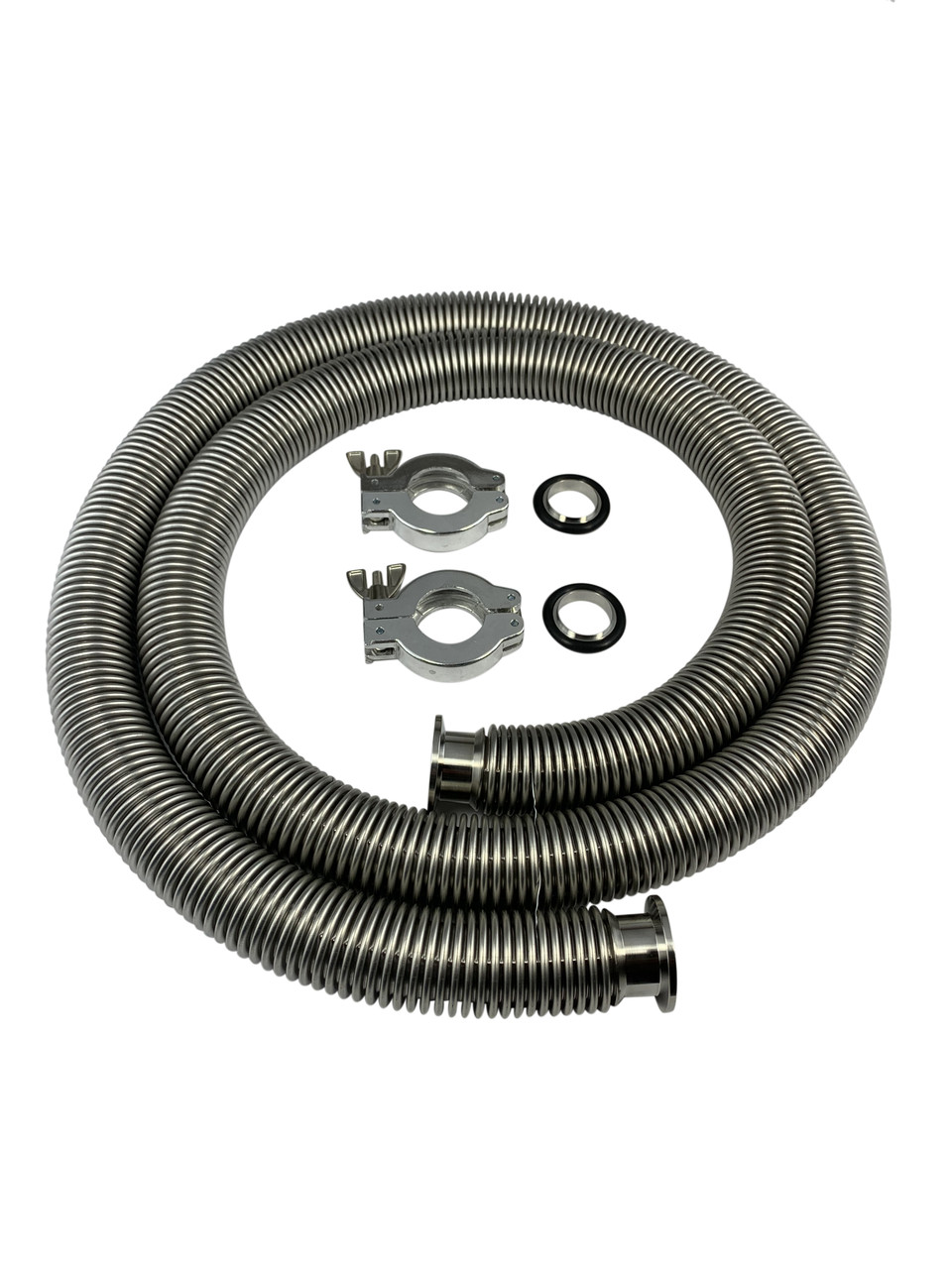 80" Thin-walled Stainless Bellow Vacuum Hose with NW25 Fittings Image 1