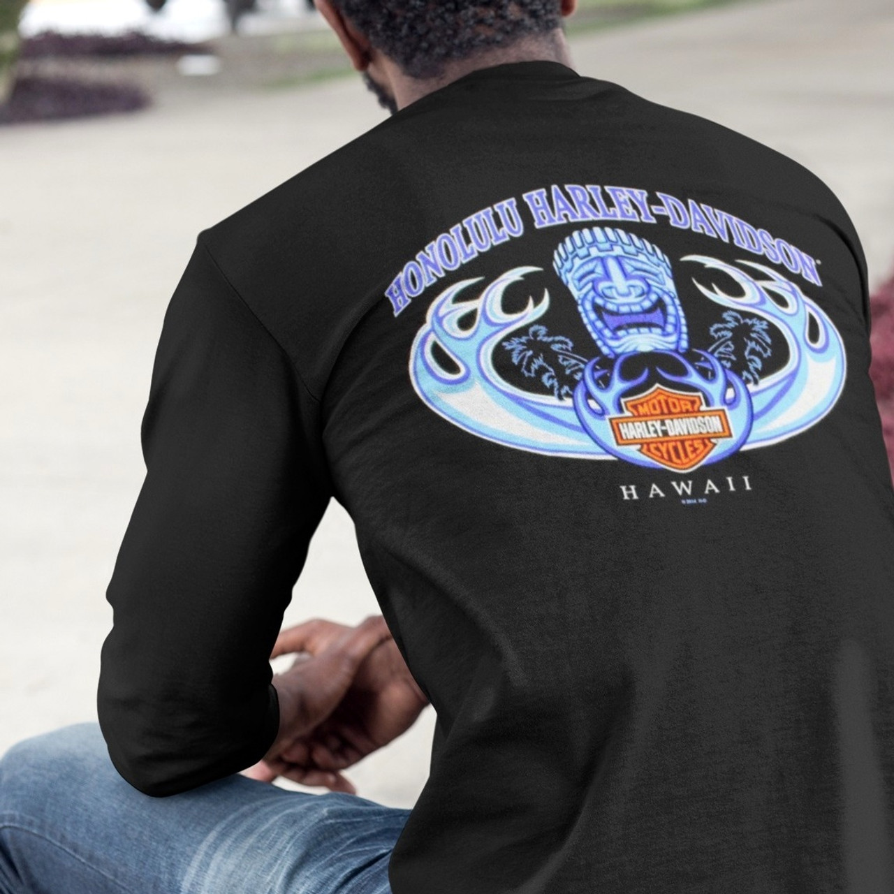 Tiki Wave Harley-Davidson Long Sleeve T-shirt