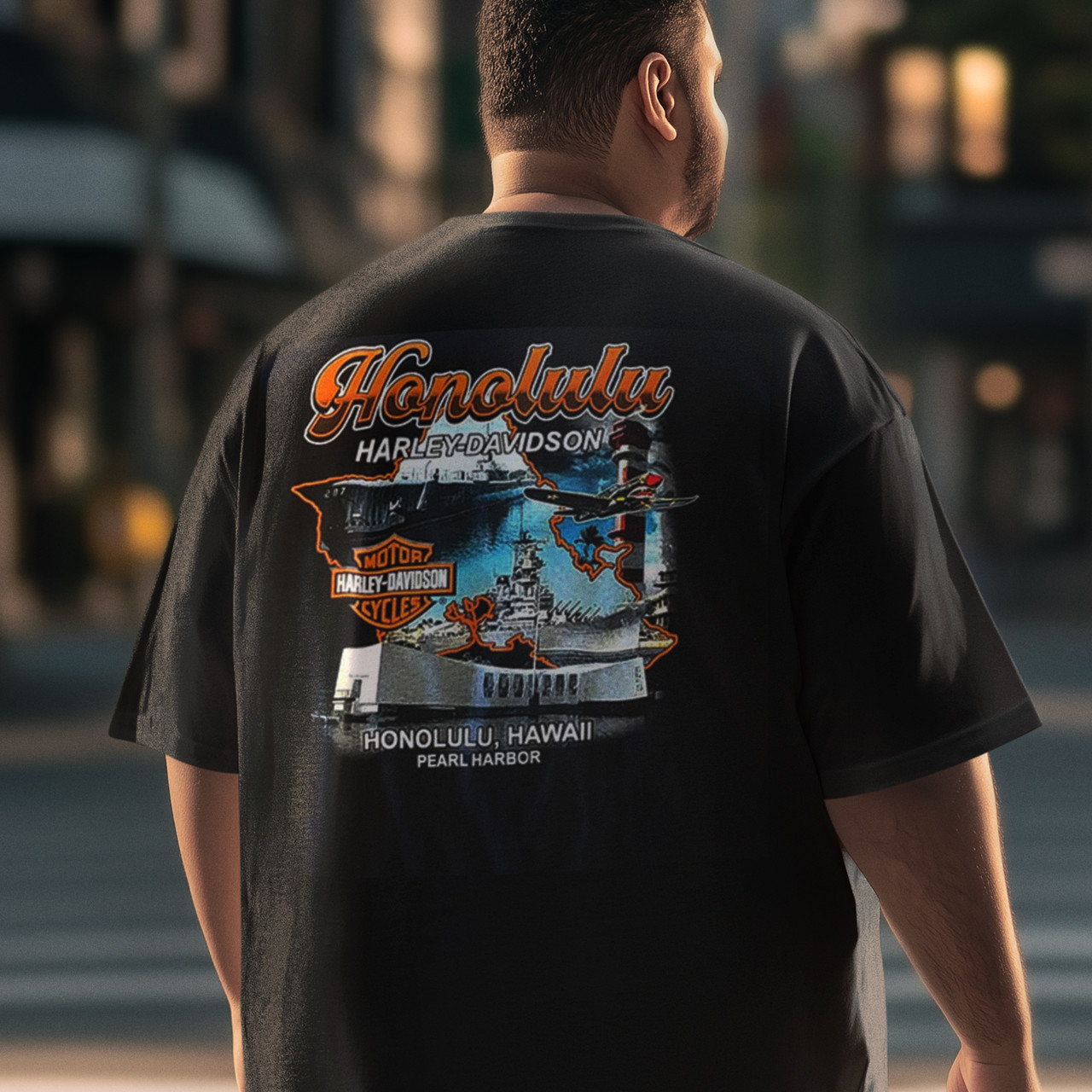 【ショッパー付】 HONOLULU HARLEY-DAVIDSON Tシャツ Vintage Pacific Harley Davidson Honolulu T-shirt - TokoPyramid