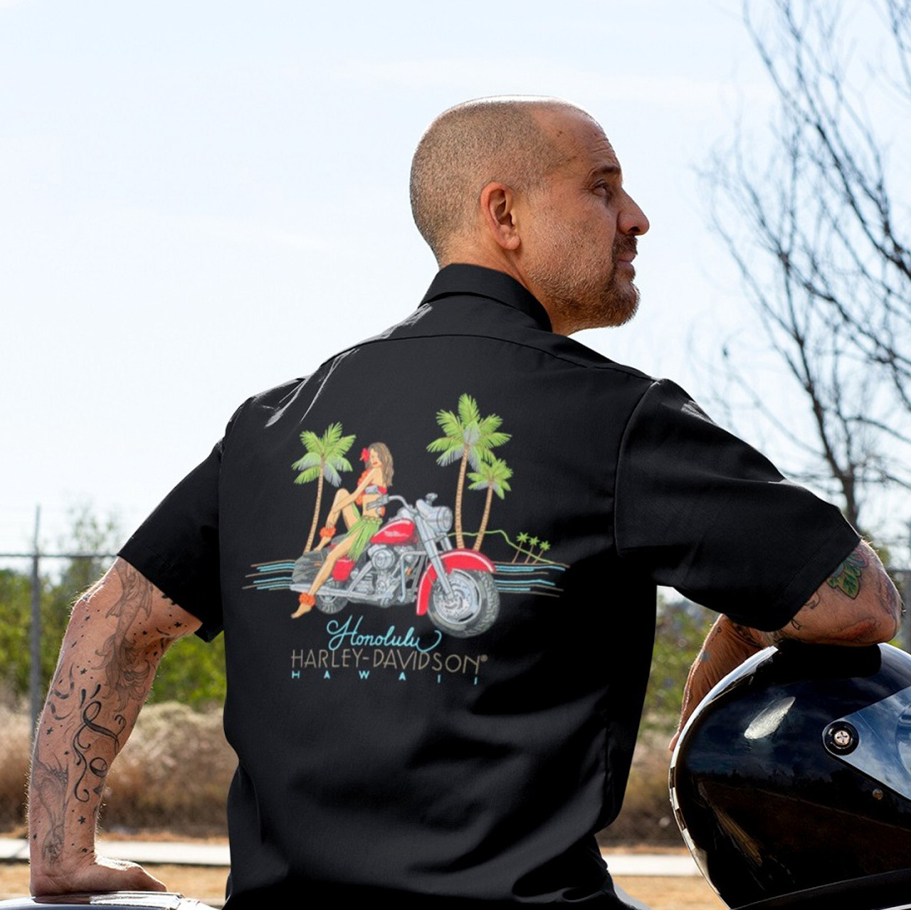 ハーレーダビットソン アロハシャツ Harley Davidson ハワイ org.jpg