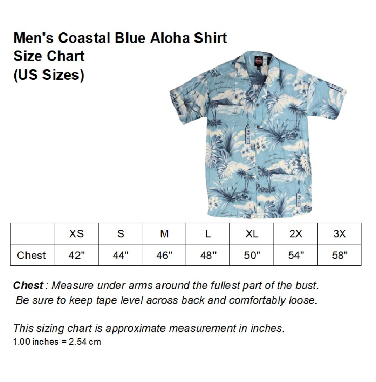 Harley-Davidson Men's Coastal II Aloha Shirt Blue