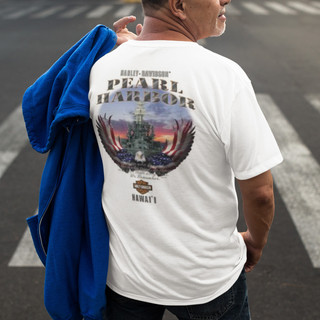 Harley-Davidson Men's Pearl Harbor Battleship T-shirt