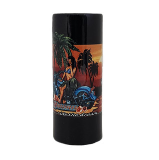 Harley-Davidson Hula Girl Tall Black Shot Glass