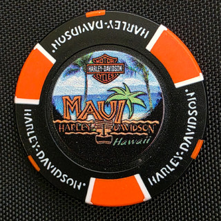 Harley-Davidson Maui Tiki & Ocean Full Color Poker Chip