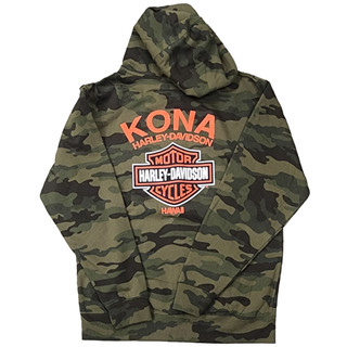 Harley-Davidson Men's Kona HD Original Orange Zip-up Camo Hoodie