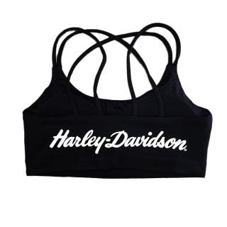 Harley-Davidson Women's X-Back Strappy Sports Bra Top with Removable Cups