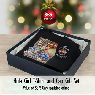 Harley-Davidson Men's Hawaii Hula Girl Tee & Cap Set