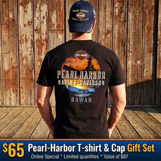 Harley-Davidson Men's Pearl Harbor T-shirt & Cap Set