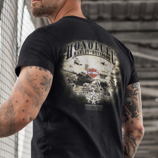 Exclusive Pacific Harley-Davidson Hawaii t-shirt. Harley-Davidson Men's Armed Forces T-shirt.