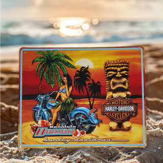 Harley-Davidson Hula Girl Tin Sign