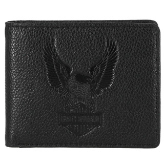 Harley-Davidson Pebble Classic Eagle Leather Billfold Wallet MWM033