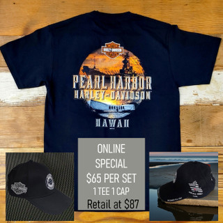 Harley-Davidson Men's Pearl Harbor T-shirt & Cap Set