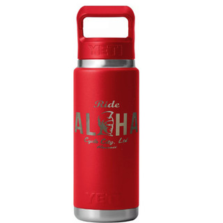 Copy of Hawaii Exclusive YETI 26 oz Red Rambler Bottle with Color-Matched Straw Cap Ride Aloha Design