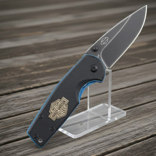 Harley-Davidson Handle w/ Blue Titanium Liner Black Tec X® Knife