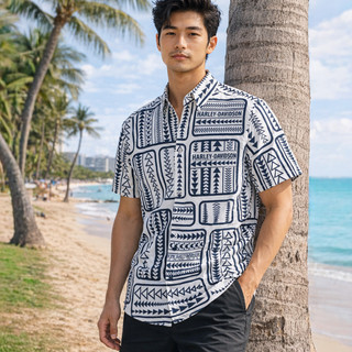 Harley-Davidson Men's All Directions Wrinkle Free Aloha Shirt