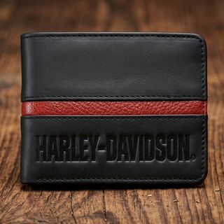 Harley-Davidson Embossed Eagle Tri-Fold Snap Chain RFID Wallet