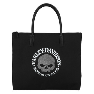 Harley-Davidson Embellished Willie G Skull Flat Tote Purse