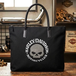 Shop Harley-Davidson Embellished Willie G Skull Flat Tote Purse