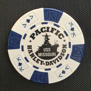Harley-Davidson Poker Chips USS Missouri White w/ Blue