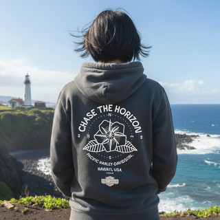 Harley-Davidson Women's Chase The Horizon Grey Oversized Hoodie