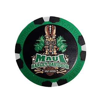 Harley-Davidson Full Color Poker Chips Maui Tiki Guy