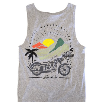 Vintage Art Black Harley-Davidson Tank Top Honolulu Hawaii