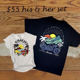 Harley-Davidson Hawaii Sunset His & Her T-shirt Set