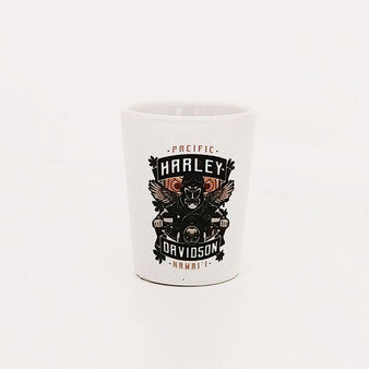 Harley-Davidson Hang On Short Shot Glass White