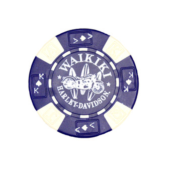 Harley-Davidson Poker Chips Waikiki Surfboard Blue w/ White