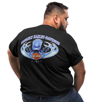 Harley-Davidson Men's Short Sleeve T-shirt Hawaii exclusive design Tiki Wave