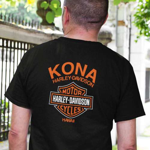 Harley-Davidson Men's Kona Original Orange Logo T-Shirt – Black