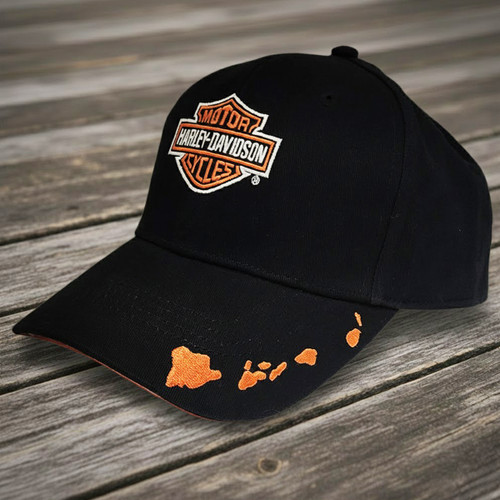 Harley-Davidson Island Way Cap in Black featuring custom Honolulu H-D Hawaii on the back.
