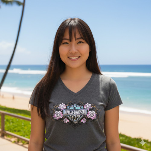 Harley-Davidson Women's Barbed Roses Tee