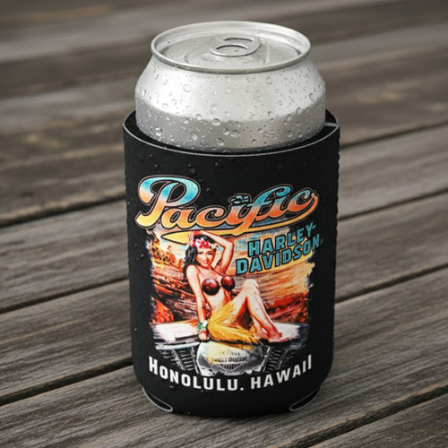 Harley-Davidson Pacific Babe Flat Can Cooler