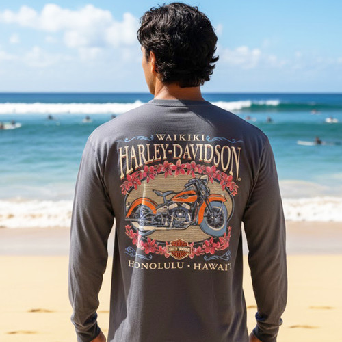 Harley-Davidson Men's Plumeria Panhead Long-Sleeve T-Shirt