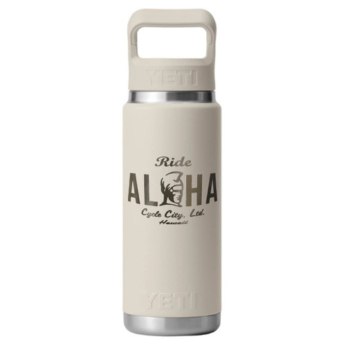 Hawaii Exclusive YETI 26 oz Rambler Bottle with Color-Matched Straw Cap Ride Aloha Design