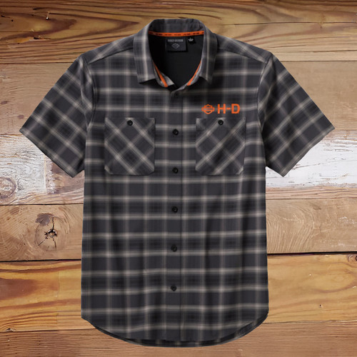 Harley-Davidson Men's H-D Tech Vented Stretch Comfort Plaid Shirt