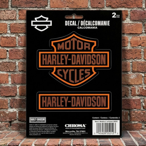 Harley-Davidson 2-Piece Bar & Shield Text Logo Vinyl 6 x 8 Decal