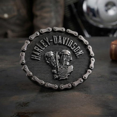Harley-Davidson Knucklehead Biker Chain Belt Buckle