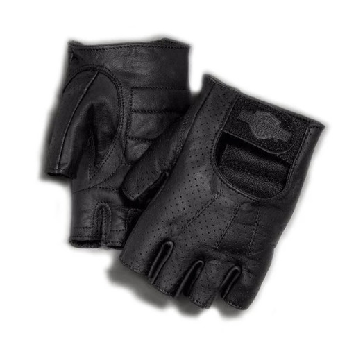 Harley-Davidson Men's Perforated Bar & Shield Fingerless Gloves