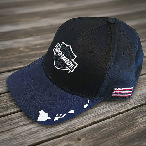Harley-Davidson Big Island Way Black Cap with Blue Bill