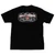 Rear view of Harley-Davidson Men's Vintage Art Black T-Shirt displaying filigree frame and Honolulu Hawaii back graphic